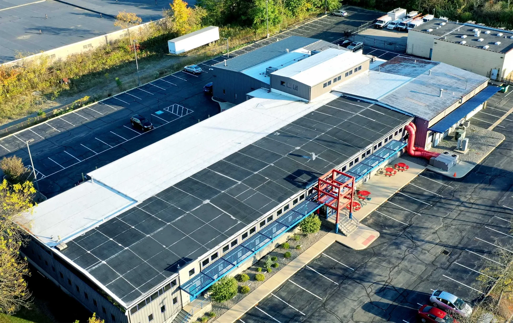aerial photo of Roth headquarters building